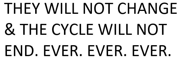 Cycle of Violence| You can't change people| Transformed4more.com